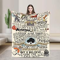 Colorized  Avatar the Last Airbender Intro Sequence Blanket For Couch Chair Sofa Bed Soft Warm Customized Quality Bedspread Gift 75x90cm