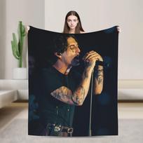 Damiano David Singer Blanket  Soft Warm Print Plush Throw Blanket For Bedroom Decorative Flannel Bedspread Bed Cover 75x90cm