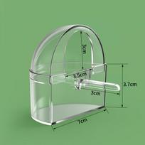 .1PC Transparent Parrot Feeder Bird Food Bowl Hangable Detachable With Stand Prevent Scattering Dispenser Parrots Food Container A2
