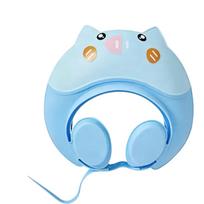 Adjustable Baby Shower Cap Toddler Water Resistant Bathing Hat Soft Flexible Protective Shampoo Shield for Kids Bathing Safety One Size mėlyna