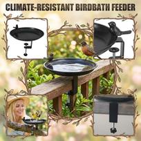 Outdoor Detachable Bird Bath Feeder Stand Garden Yard Lawn Decorative Craft with Clamp Mount for Easy Installation and Removal one size juoda