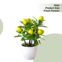 Artificial Fruits Lemon Simulated Bonsai Artificial Lemon Tree Mini Potted Realistic Fake Desk Plant for room kitchen party China Mainland