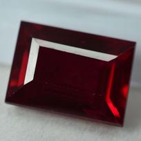 8.65 Ct NATURAL Red RUBY Emerald Shape CERTIFIED Rare Loose Gemstone 8.4 mm approx raudona