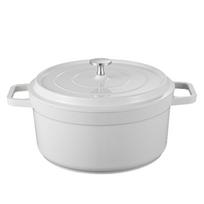 Enameled  Aluminum Dutch Oven with Lid Mini  Aluminum Pot Casserole Dutch Oven  Aluminum Pot Home Kitchen Utensils (White,24CM) balta
