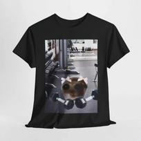 Funny Gym Cat Meme with Dumbbells & Pink Bows Graphic Black T-Shirt | Fitness & Cat Lover Humor Streetwear Tee S įvairiaspalvis