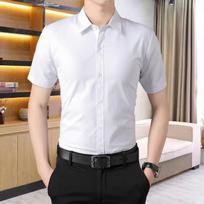 Men's Classic Solid Color Formal Shirt With Point Collar And Button Placket M balta
