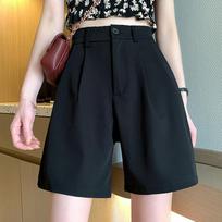 Summer Female Baggy Thin Straight Leg Pants Women Fashion Suit Short Pants Girls Classic High Waist Baggy Shorts S juoda