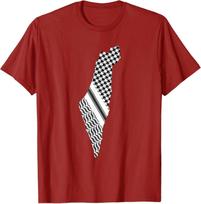 Red Palestine Free Palestine Free Gaza Keffiyeh Scarf Flag Unisex T-Shirt S