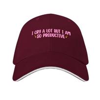 I cry a lot but I am so productive Baseball Cap Military Tactical Cap Funny hats fun hats Beach Women's 2025 Unisex's