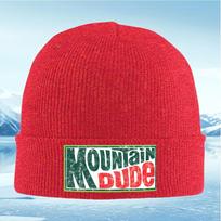 New Mountain Dude vintage sign design Unisex Women Unisex Knitted Hat Beanie Pullover Cap Winter Thermal Warm Christmas Outdoor Cyc