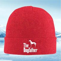 New Dog silhouettewords The Dogfather Unisex Women Unisex Knitted Hat Beanie Pullover Cap Winter Thermal Warm Christmas Outdoor