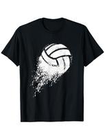 Vintage Volleyball Graphic T-Shirt - 100% Cotton, Short Sleeve, Crew Neck in Black with White Ball Design, Lightweight & Breathable, Perfect for All S S įvairiaspalvis