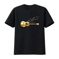 Womens Scenic Uke Guitar Ukulele Lover Ukulelist Round Neck T Shirt Vintage Washed Top For Everyday Wear Unisex Casual Soft S įvairiaspalvis