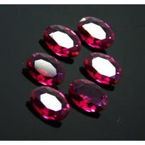 6.52 Ct NATURAL Red RUBY Oval Shape CERTIFIED Loose Gemstone 7x5 MM Lot 6 PCS 7 mm approx raudona