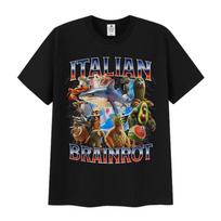 Funny Italian Brainrot Meme T-shirt Men Women Tralalero Tralala Tung Tung Tung Sahur Bombardiro Crocodilo Brr Brr Patapim TShirt S įvairiaspalvis