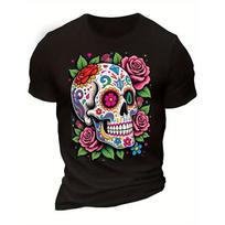 European Sizes Mens T-Shirt -Casual Crew Neck T-shirt, Comfortable Breathable Summer Tee - Perfect Gift for Halloween,Short Sleeve Regular Fit S įvairiaspalvis
