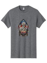 Grim-Reaper-With-Cassette Mens Graphic Tee, 100% Cotton, Casual Summer Wear S įvairiaspalvis