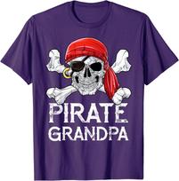 Pirate Grandpa Jolly Roger Fathers Day Gifts Family Unisex T-Shirt S įvairiaspalvis