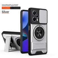 Case For Redmi Note 12 Turbo K60 Pro F5 Magnetic Phone Case Slide Cover Camera Protection Kickstand Shockproof Shell Redmi Note 12 Turbo sidabras