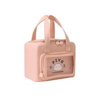 Bento Bag Cute Cartoon Student Lunch Bag Portable Office Insulated Lunch Box Large Capacity Outdoor Play Leakproof Waterproof Picnic Bag Ice Pack rožinė