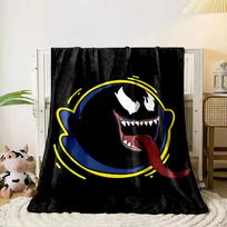 A ghostly figure with sharp teeth, long tongue, and bold yellow outline. for all seasons blanket lunch break throw gift 80cm x 120cm