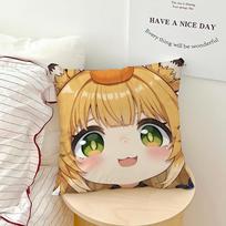 kawaii ZZZ Zenless Zone Zero chibi Ju Fufu Comfortable soft Pillow Case for Sofa Living Room Home office Decor Protective Covers 30x30CM(12x12in) gray