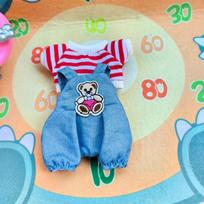 17 cm Mielas Mini Pliušinis Lėlės Drabužių Rinkinys Aksesuarai Idolų Lėlė Džinsiniai Darbo Drabužiai fit 17cm Labubu Doll