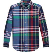 Polo Ralph Lauren Casual Shirt Plaid Cotton Oxford Embroidered Pony Logo Long Sleeve Kids shirts 323981012-001 XL