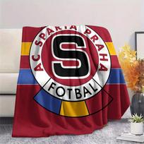 AC Sparta Praha Spausdintas flanelinis pledas, Aukštos kokybės, Patogus visais metų laikais, Namų dekoras, Šiluma ir komfortas, Puikiai tinka Kalėdų dovanoms 80cm x 120cm