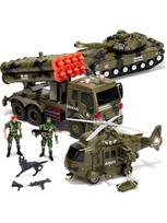 3 in 1 Friction Powered Siren Army Vehicle Toy featuring Action Figures Military Truck designed for Children Best Birth Date Xmas Present