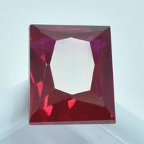 11.65 Carat Red Ruby Natural Loose Gemstone CERTIFIED Emerald Cut 12.4 mm approx raudona