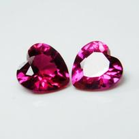 6 mm 2 Ct Natural Red Ruby CERTIFIED Loose Gemstone Heart Cut Pair 6 mm raudona
