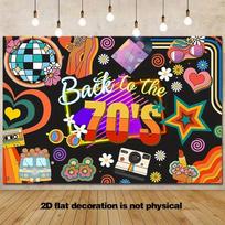 2D 70s Throwback Party Backdrop, Retro Camera & Cassette Tape Photography Background Banner 47.2x31.5inch/120*80cm