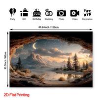 2D Starry Night Cave Backdrop for Outdoor & Travel Photography 47.2x31.5inch/120*80cm