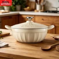 Buydeem 24CM Enamel Cast Iron Dutch Oven