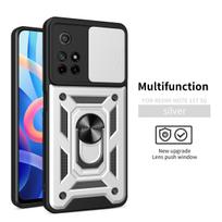 For Xiaomi Poco M4 Pro 5G Case Poco M4 Pro 5G  Cover Magnetic Ring Holder Armor Phone Case Slide Camera Protect Back Cover Poco M4 Pro 5G