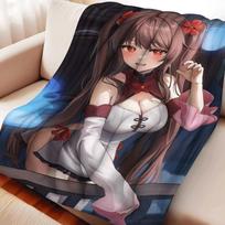 Cartoon Genshin Impact Hutao Cute Flannel Blanket Cover Warmth Soft Anime Blanket Multifunctional Decor Home Universal Blankets 130x150cm