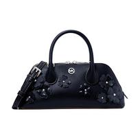 MICHAEL KORS Petra bag body floral decoration silver hardware PU handbag women's navy color sidabras