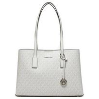 MICHAEL KORS Micro Logo Tote Bag Tote Bag Shopping Bag Handbag Coated Canvas Shoulder Bag Regular Women's White balta