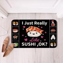 Cute Sushi Area Rug Kawaii Japanese Delicious Food Carpet Cartoon Sushi Pattern Floor Mat For Bathroom Decor Non Slip Doormat 40x60cm 16x24 inch