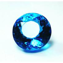 52 Ct Lab-Created Round Cut Ocean Aquamarine CERTIFIED Blue Loose Gemstone 33.7 mm (Approx.) mėlyna