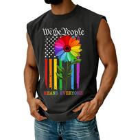 Men Sleeveless Casual Tank Top Crew Neck Graphic Print Loose Fit Muscle Shirt Summer Beachwear S juoda