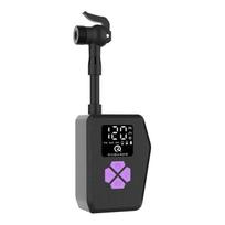 Electric Air Pump Portable Bike Tire Inflator with Digital Display for MTB Road Bike - 4 in 1 Nozzle Quick Inflation for Cycling E7V5-Purple