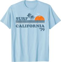Vintage Surf California Beach Retro Sunset Surf 70's Gift T-Shirt S įvairiaspalvis