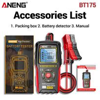 12V 24V Digital Car Battery Tester Alternator Automotive Analyzer Display Screen ANENG BT175 With Insulated Alligator Clip Tools BT-175