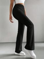 Women's High Waist Wide Leg Pants in Multiple Colors (Brown, Army Green, Gray, Black) S juoda