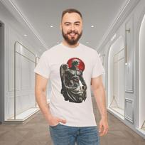 Tattooed Angel Statue Red Halo Graphic T-Shirt Streetwear Tee XL