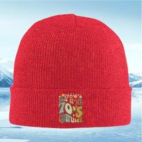 New Seventies style groovy costume art design Unisex Women Unisex Knitted Hat Beanie Pullover Cap Winter Thermal Warm Christmas Out