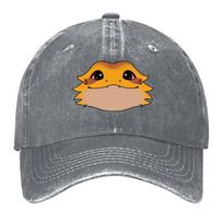 New Bearded dragon chibi smile Baseball Cap Trucker Hat Golf Wear Sunhat Luxury Hat For Women  Unisexs
