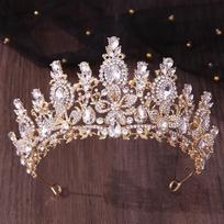Luxurious Crystal Crown Exquisite Baroque Headpiece Beaded Headpiece Bridal Tiara  Quinceanera